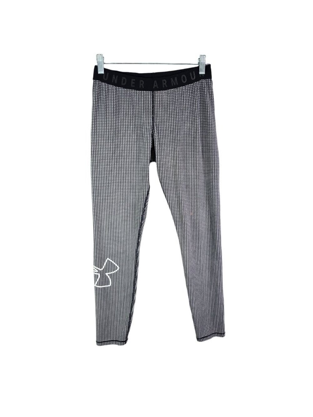 Womens Under Armour Athletic Leggings Black & White Compression Fit Size M
